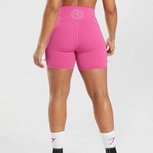 Gymshark Women's Pink Legacy High-Waisted Shorts